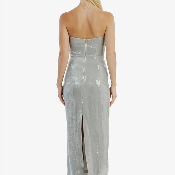 Bardot Shimmering Cutout Silver Strapless Dress Size XXL - Picture 8 of 9